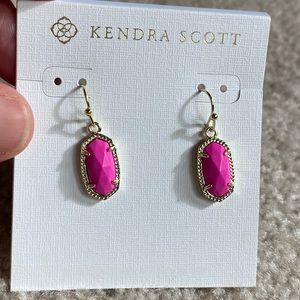Kendra Scott Pink Magenta Gold Tone Earrings